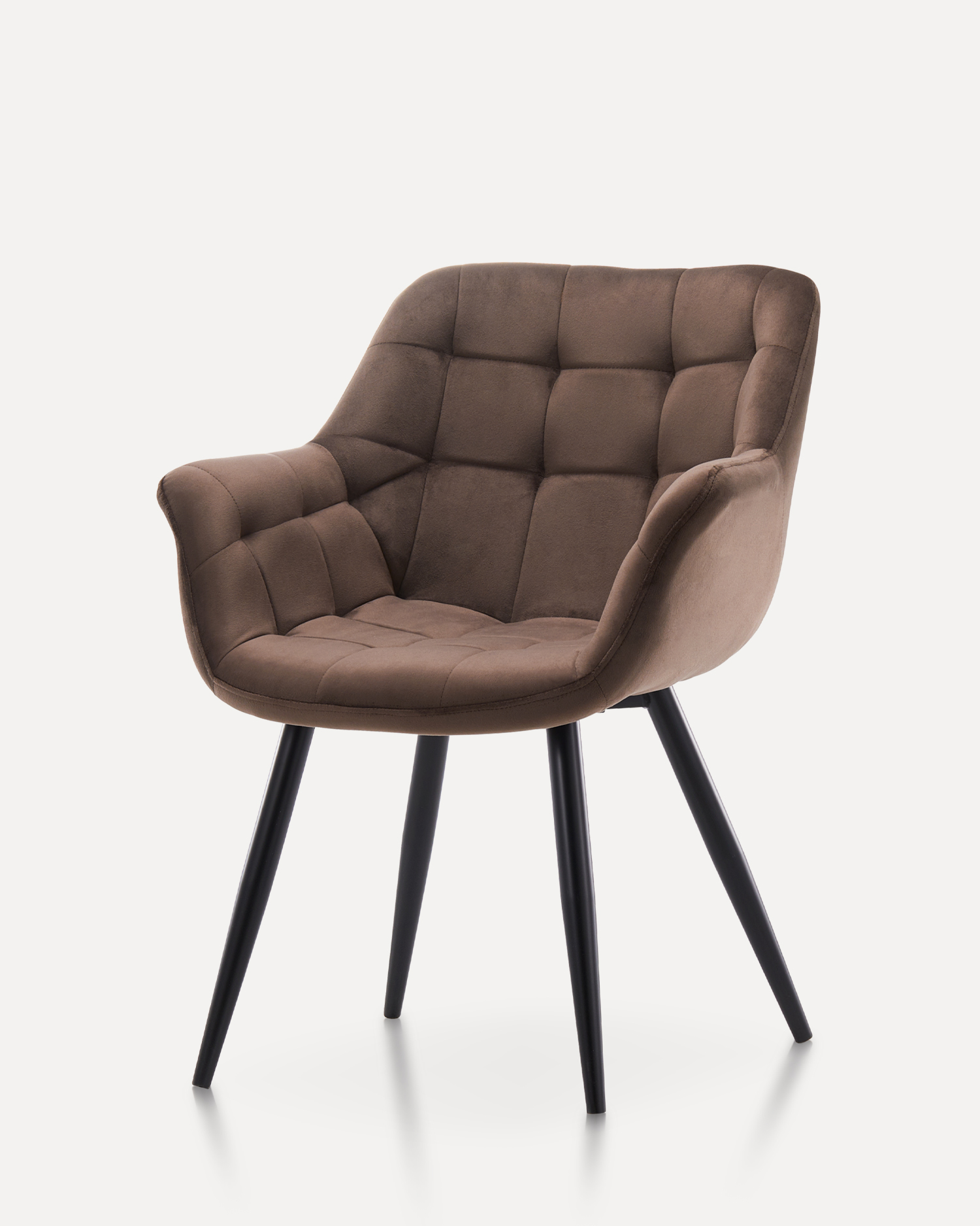 كرسي الطعام المخملي البني